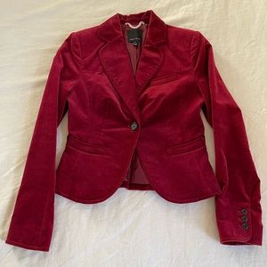 Red Velvet Blazer Size 2 The Limited